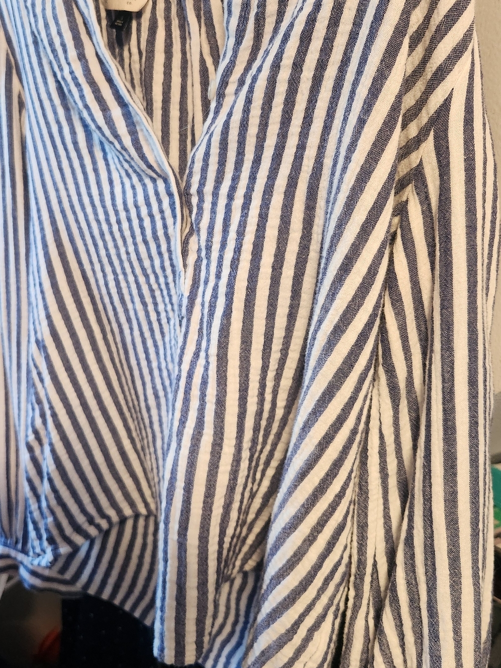 Universal Thread Navy and White Striped Button-Down Shirt